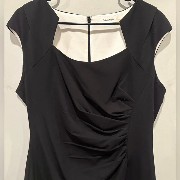 Calvin Klein Black Cap Short Sleeve Cocktail Dress Women’s Size 14 NWOT - Picture 5 of 11